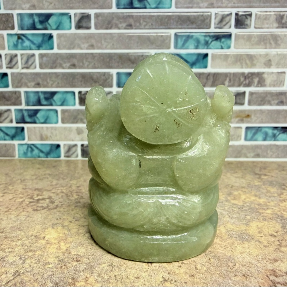 Natural Green Aventurine Ganesha Stone Statue - Picture 3 of 8